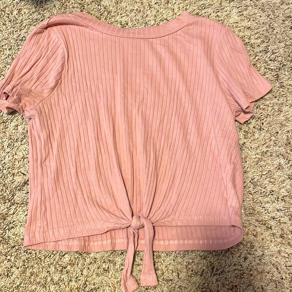 Pink tie shirt